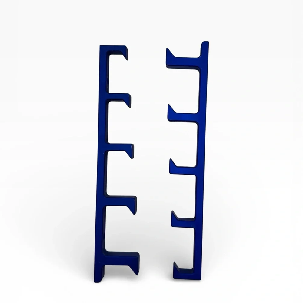 Two Wall Rack Hooks Blue Cast Iron